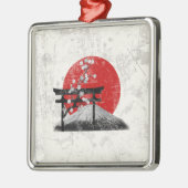 Flagge und Symbole Japans ID153 Silbernes Ornament (Links)