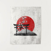 Flagge und Symbole Japans ID153 Wandteppich (Vorderseite)