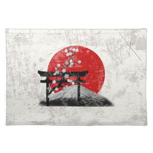 Flagge und Symbole von Japan ID153 Stofftischset