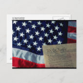 Flagge und Verfassung der Vereinigten Staaten Postkarte (Vorne/Hinten)