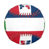 Flagge und Wappen der Dominikanischen Republik Baseball (Rückseite)
