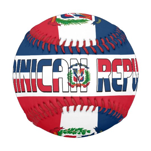 Flagge und Wappen der Dominikanischen Republik Baseball (Vorderseite)