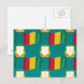Flagge und Wappen der Guinea Postkarte (Vorne/Hinten)