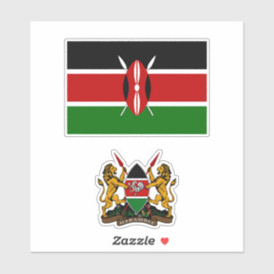 Flagge und Wappen der Republik Kenia Aufkleber