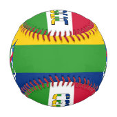 Flagge und Wappen der Zentralafrikanischen Republi Baseball (Rückseite)