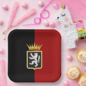 Flagge und Wappen des Aostatals (Italien) Pappteller (Party)