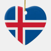 Flagge und Wappen Islands Keramik Ornament (Hinten)