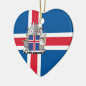 Flagge und Wappen Islands Keramik Ornament (Links)