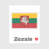 Flagge und Wappen Litauens Aufkleber (Blatt)