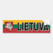 Flagge und Wappen Litauens Autoaufkleber (Vorne)