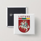 Flagge und Wappen Litauens Button (Vorne & Hinten)