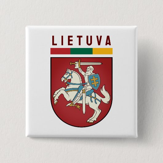 Flagge und Wappen Litauens Button (Vorderseite)
