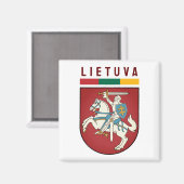 Flagge und Wappen Litauens Magnet (Vorderseite/Rückseite)