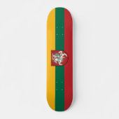 Flagge und Wappen Litauens Skateboard (Vorne)