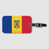 Flagge und Wappen Rumäniens Gepäckanhänger (Vorderseite (Horizontal))
