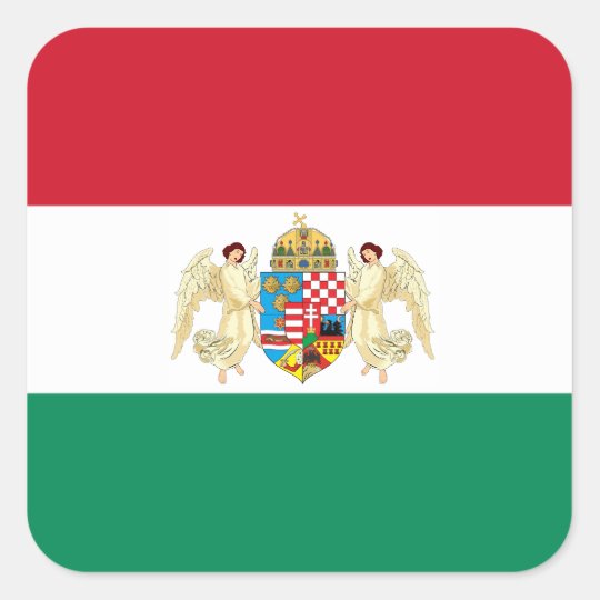 Flagge Und Wappen Ungarn Quadratischer Aufkleber Zazzle De