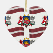 Flagge und Wappen von Lettland Keramik Ornament (Hinten)