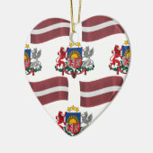 Flagge und Wappen von Lettland Keramik Ornament (Links)