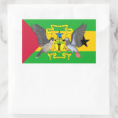 Flagge und Wappen von São Tomé und Príncipe Rechteckiger Aufkleber (Tasche)