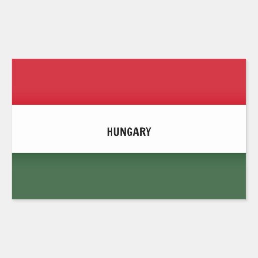 Flagge Ungarns, gekennzeichnet, Rechteckiger Aufkleber (Vorderseite)