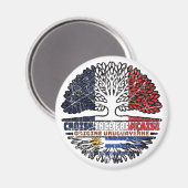 Flagge Uruguay Frankreich Tree Roots Magnet (Vorderseite/Rückseite)