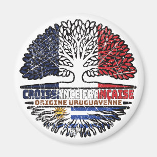 Flagge Uruguay Frankreich Tree Roots Magnet