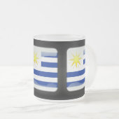Flagge Uruguays Mattglastasse (VorderseiteRechts)