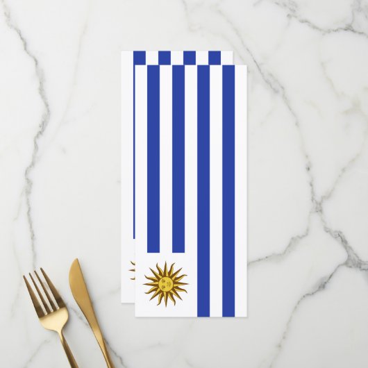 Flagge Uruguays Menükarte (Vorderseite/Rückseite Beispiel)