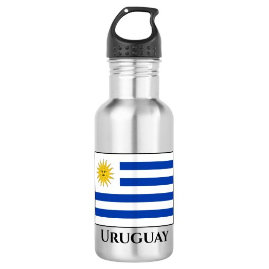 Flagge Uruguays (Uruguay) Edelstahlflasche (Vorderseite)