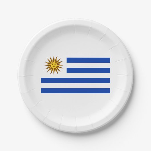 Flagge Uruguays (Uruguay) Pappteller (Vorderseite)