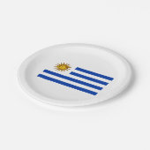 Flagge Uruguays (Uruguay) Pappteller (Schrägansicht)