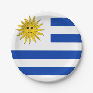 Flagge Uruguays (Uruguay) Pappteller
