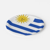 Flagge Uruguays (Uruguay) Pappteller (Schrägansicht)