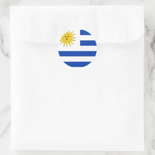 Flagge Uruguays (Uruguayan) Runder Aufkleber (Tasche)