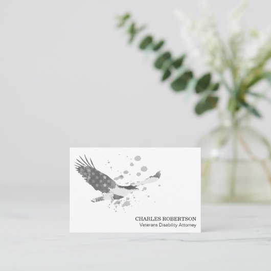 ** Flagge USA American Eagle Schwarz-weiß Simple Visitenkarte (Stehend Vorderseite)