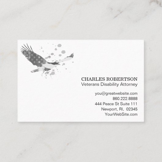 ** Flagge USA American Eagle Schwarz-weiß Simple Visitenkarte (Rückseite)