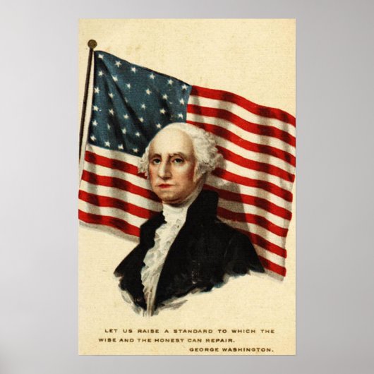 Flagge USA-George Washington Poster (Vorne)