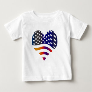 Flagge USA Herz Liebe amerikanisch Ehre Truppen St Baby T-shirt