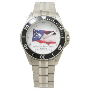 *~* Flagge USA-Veteranen-militärisches rotes Armbanduhr