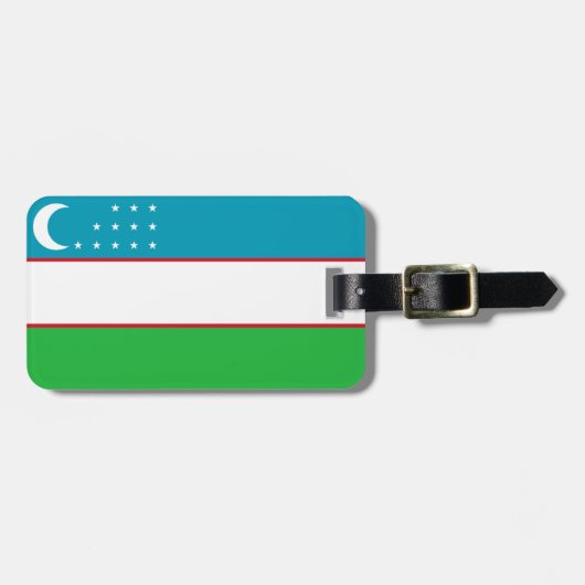 Flagge Usbekistan einfacher Identifikation Gepäckanhänger (Vorderseite horizontal)