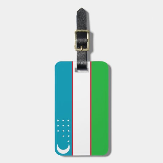 Flagge Usbekistan einfacher Identifikation Gepäckanhänger (Vorderseite vertikal)