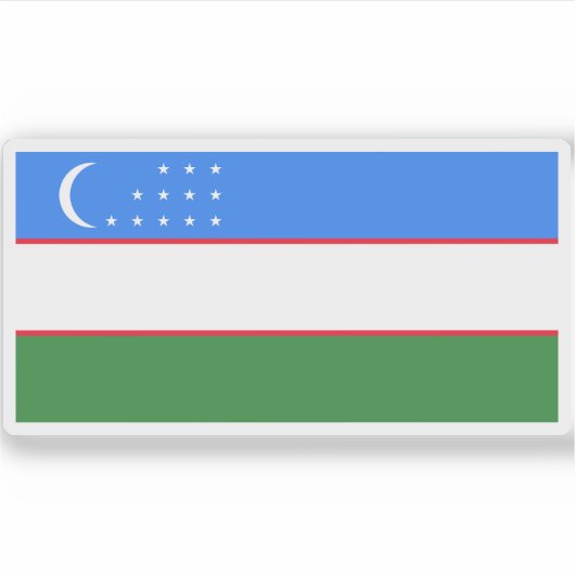 Flagge Usbekistans Aufkleber (Vorderseite)