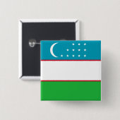 Flagge Usbekistans Button (Vorne & Hinten)