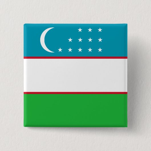 Flagge Usbekistans Button (Vorderseite)