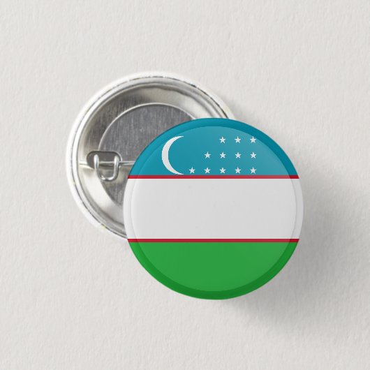 Flagge Usbekistans Button (Vorne & Hinten)
