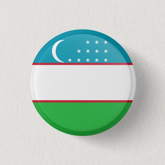 Flagge Usbekistans Button (Vorderseite)