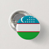 Flagge Usbekistans Button (Vorne & Hinten)