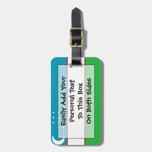 Flagge Usbekistans Easy ID Personal Gepäckanhänger (Vorderseite vertikal)