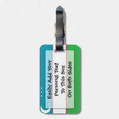 Flagge Usbekistans Easy ID Personal Gepäckanhänger (Rückseite vertikal)