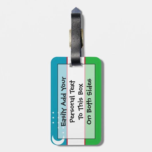 Flagge Usbekistans Easy ID Personal Gepäckanhänger (Rückseite vertikal)